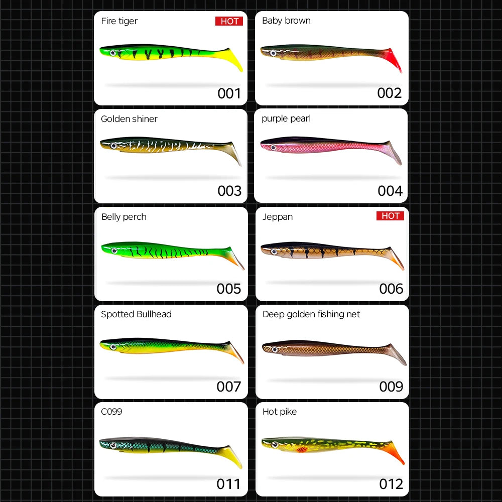 Hunthouse Pro Pig Shad Soft Fishing Lure 200mm 50g Paint Printing Baits Paddle Tail Shad Silicone Souple Tackle lw227