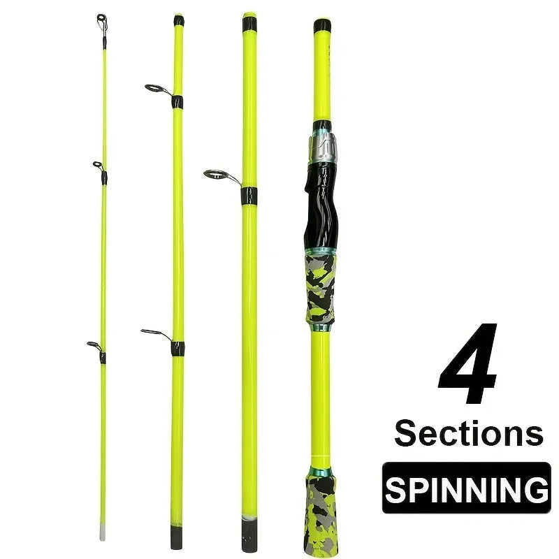 Spinning Casting Carbon Fishing Rod 4-5 Sections 1.8/2.1m Portable Travel Rod Spinning Fishing Rods Fishing Tackle For all Water