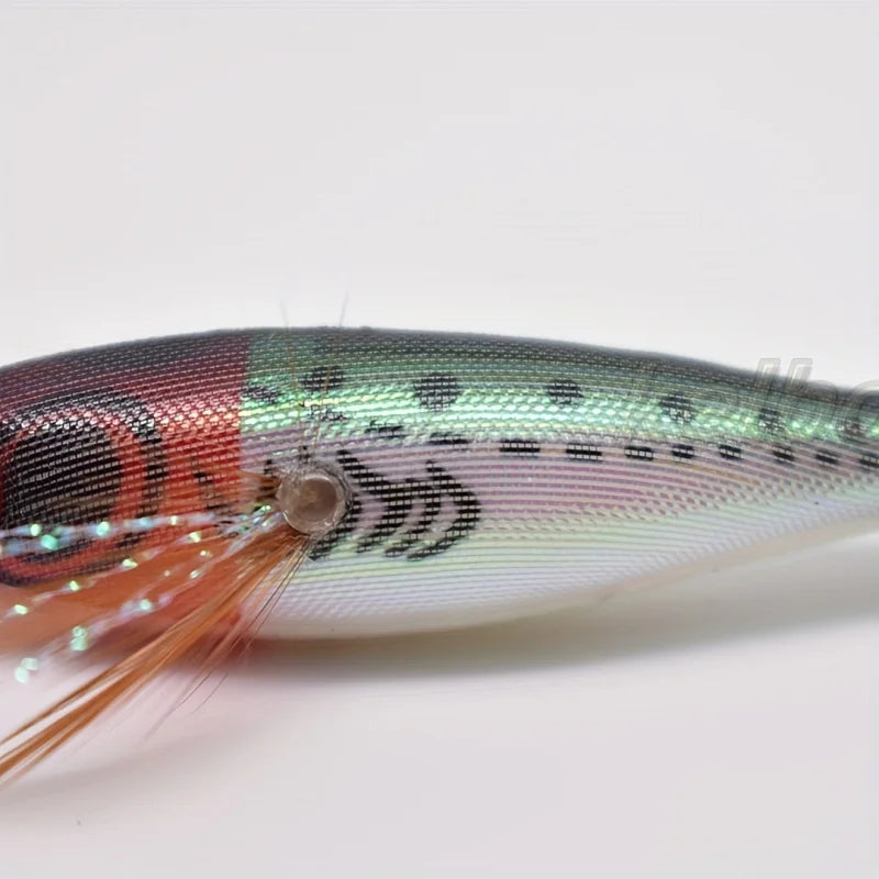 5pcs Glow-in-the-Dark Fishing Lures with 3D Eyes - Realistic Shrimp, Squid, Octopus - Hard Bait Jig Lures with Hooks, Non-Toxic,