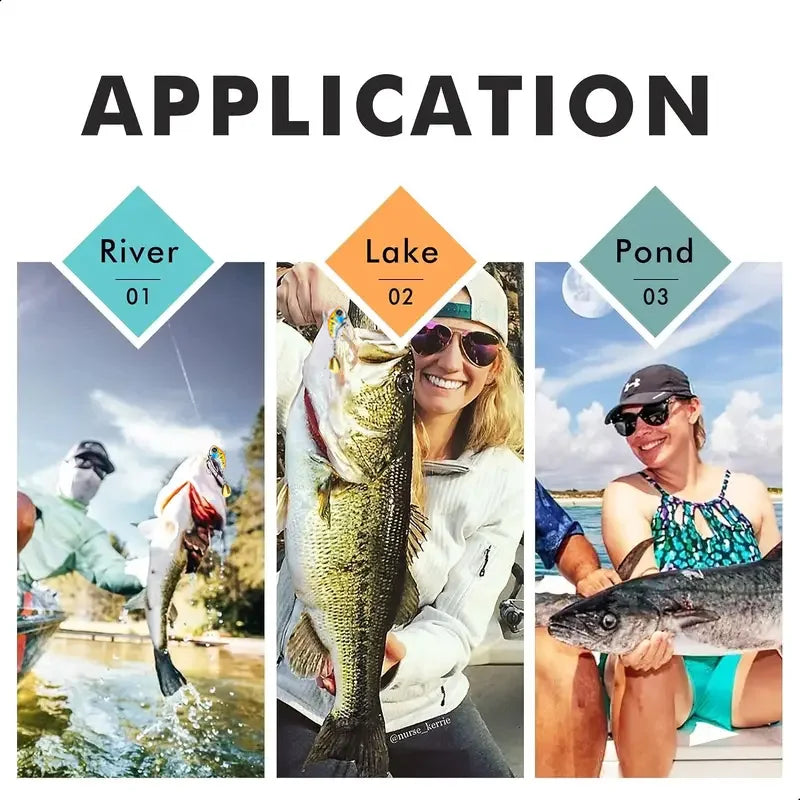 A Set of 5 Hard-Metal Lure Fishing Games, Rotating Spoon VIB, Artificial Bait for Catching Bass, Suitable for Both Freshwater an