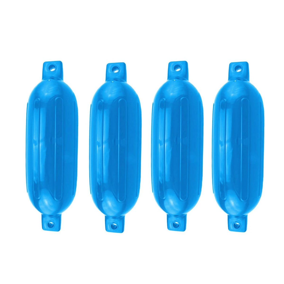 4PCS Ribbed Inflatable Boat Fender 5.5"x20" Vinyl Marine Dock Bumper Protector Blue