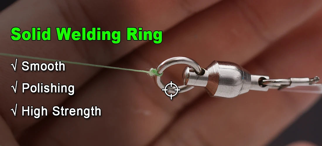 FishTrip Fishing Snap Swivel Interlock Snap Ball Bearing Swivels Stainless Steel Cross Lock Clip Squid Fishing Connector