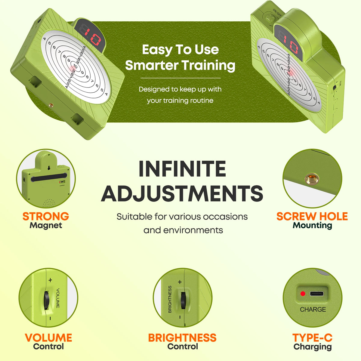 Seven-ring intelligent induction target, accurately records every hit, voice broadcast, home shooting training gadget.