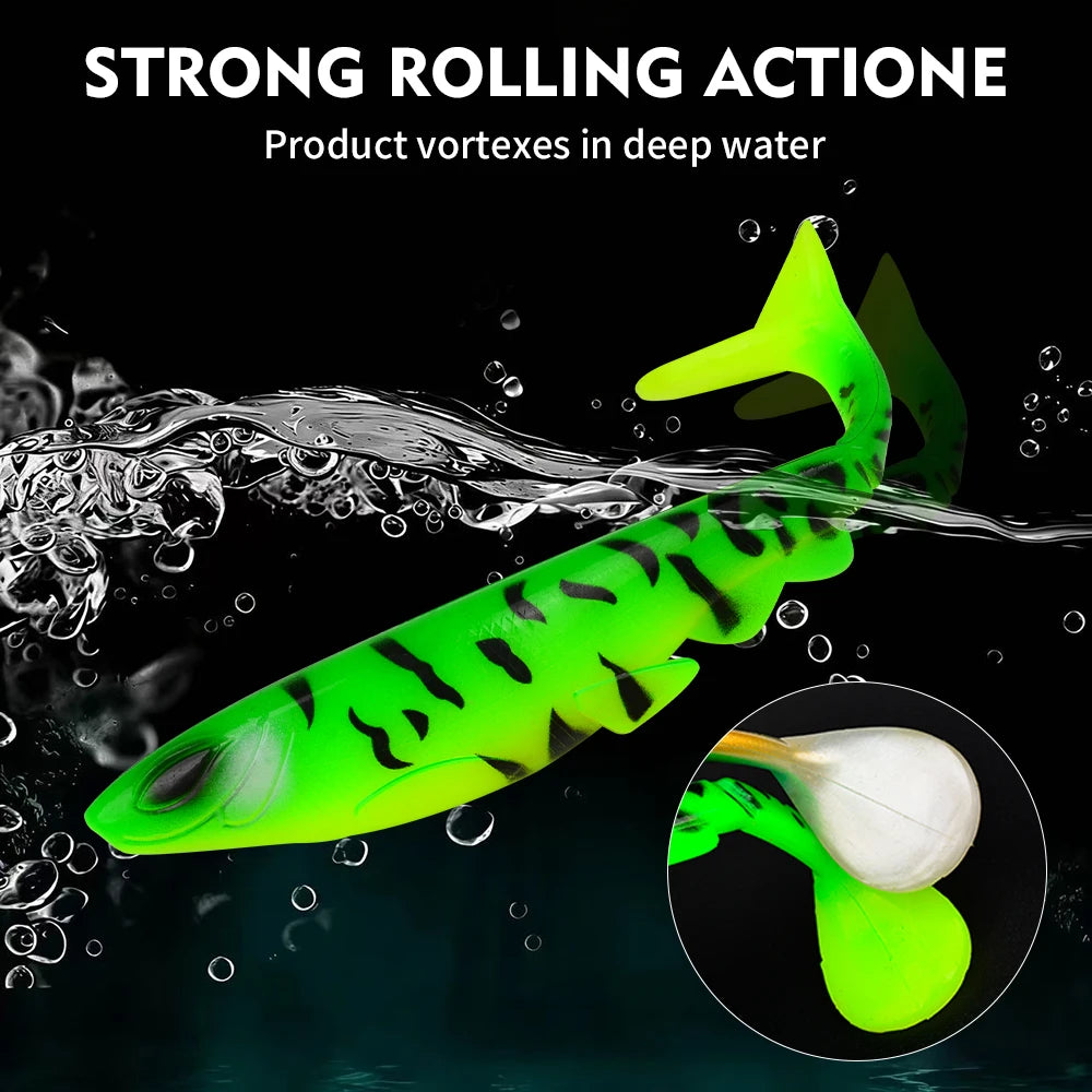 Sunlure 2PCS Fishing Lure Big Size Soft Bait Lures 20.3cm&15.2cm 70g&26.5g Wobbler Swimbait Artificial Silicone Fishing Gear