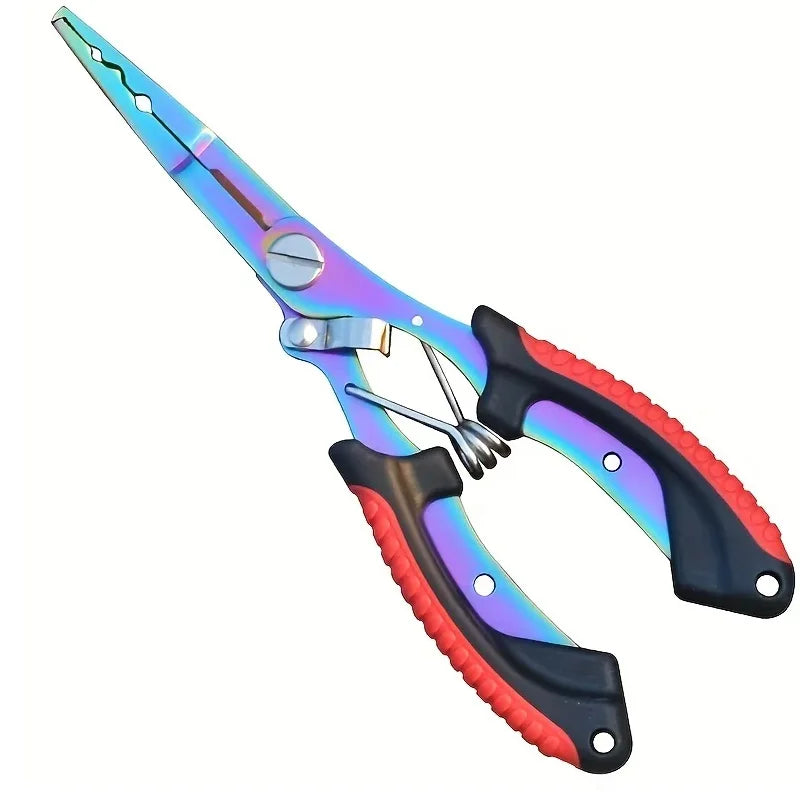 1pc Multifunctional Fishing Pliers Stainless Steel Wire Cutting Pliers Portable Open Ring Titanium Plated Fishing Tool