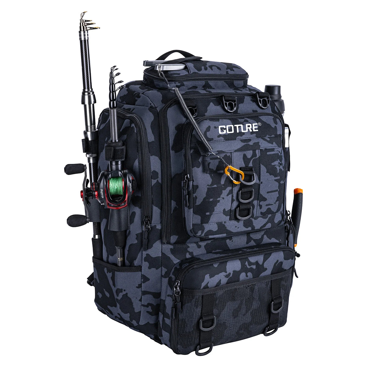Goture Fishing Backpack 900D Oxford Waterproof Insulated Expandable Tackle Bag 3 Colors SBS Zipper Large Capacity