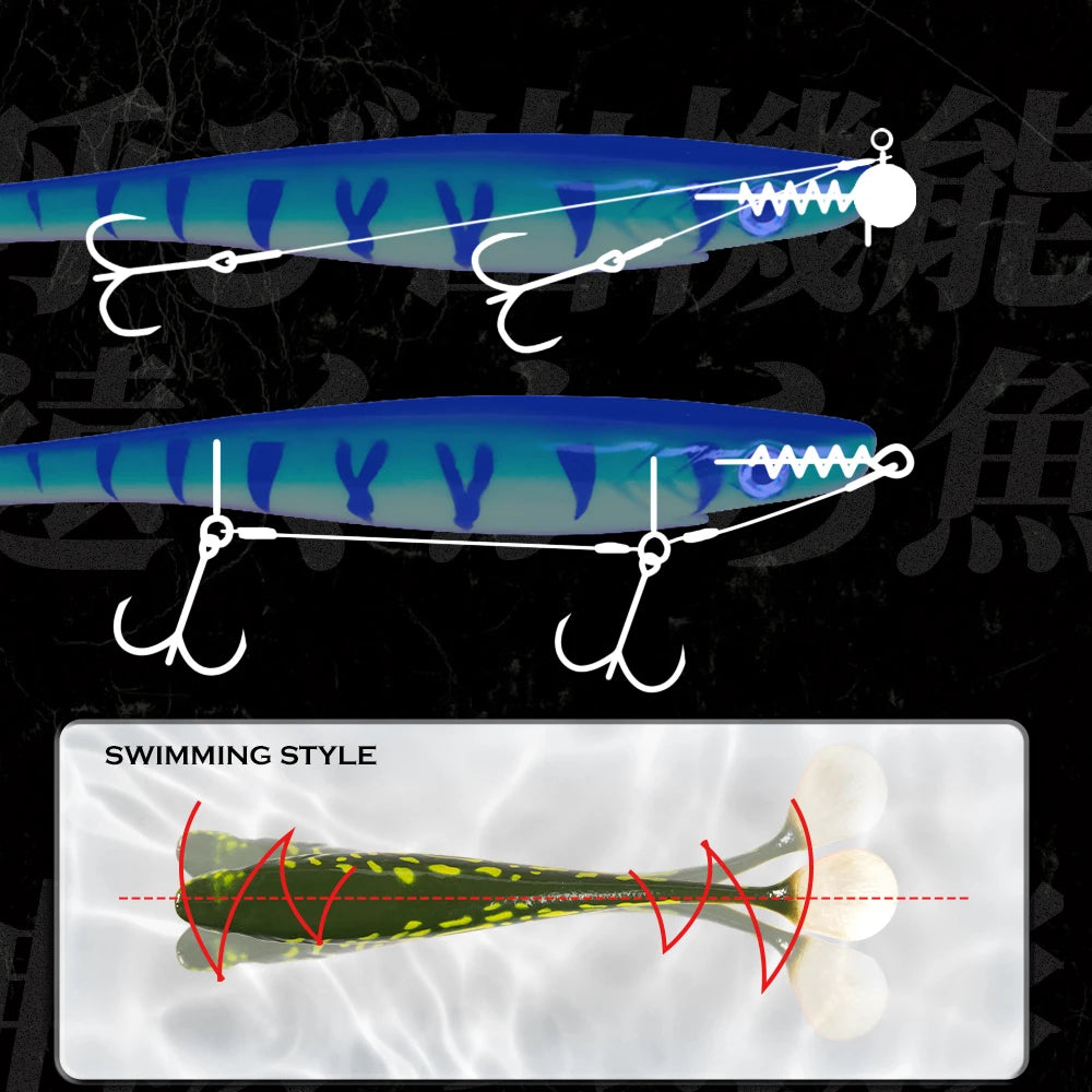 Hunthouse Pro Pig Shad Soft Fishing Lure 200mm 50g Paint Printing Baits Paddle Tail Shad Silicone Souple Tackle lw227