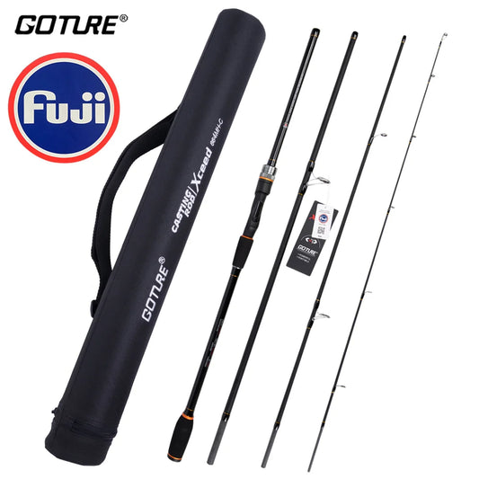 Japan SIC/FUJI Guide Ring Fishing Rods Portable Carbon  Spinning Casting Fishing Travel Rod M MH ML FAST Rod With Tube Bag