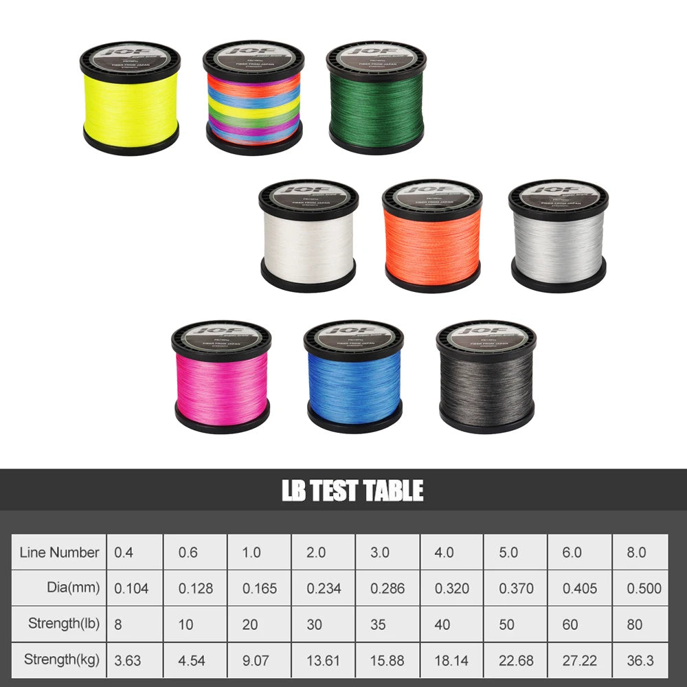 JOF 4 Braided Fishing Line PE Line Length 300m 8lb 10lb 20lb 30lb 35lb 40lb 50lb 60lb 80lb Japan PE braided line Floating Line