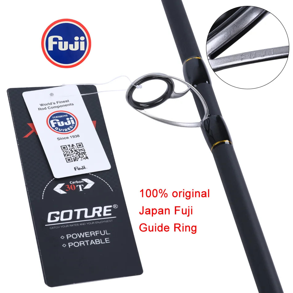 Japan SIC/FUJI Guide Ring Fishing Rods Portable Carbon  Spinning Casting Fishing Travel Rod M MH ML FAST Rod With Tube Bag