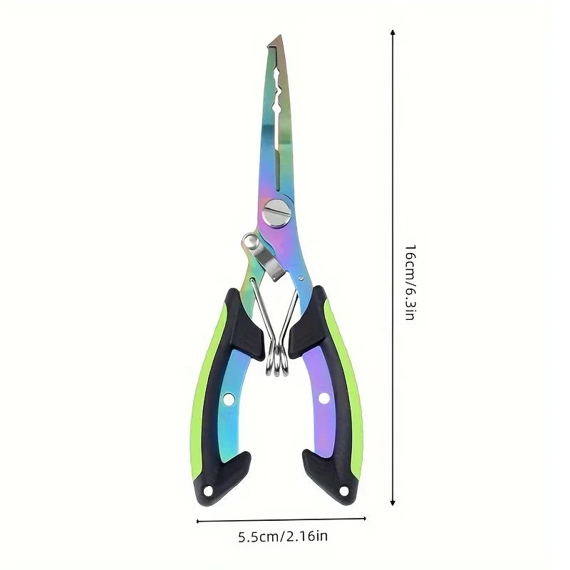 1pc Multifunctional Fishing Pliers Stainless Steel Wire Cutting Pliers Portable Open Ring Titanium Plated Fishing Tool