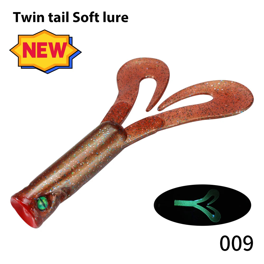 Hunthouse Twin Tail Trailer Soft Fishing Lure Silicone Spinning 145/175mm 21.7/36.7g PVC For Pike Barsch Zander Fish Accessories