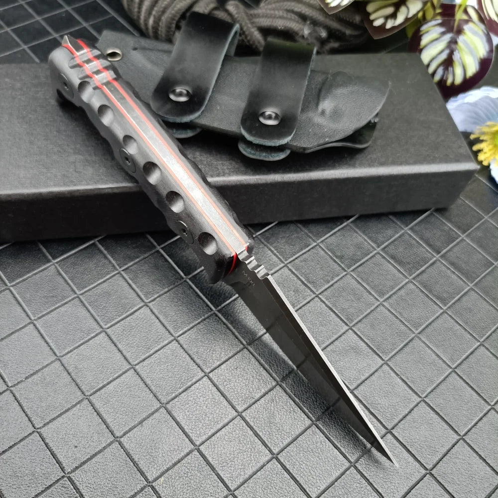 TKELL 003 Knife Multi-functional Wilderness Rescue Tool EDC Straight Knife Cutting Knife Outdoor Camping & Fishing Gear with K Sheath Good Gift Ideas for Festivals