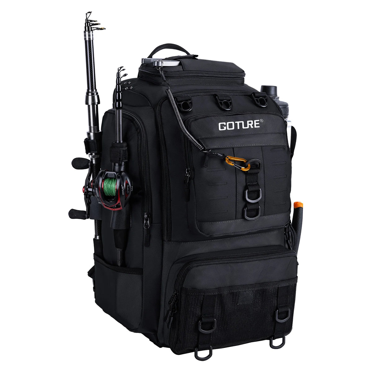 Goture Fishing Backpack 900D Oxford Waterproof Insulated Expandable Tackle Bag 3 Colors SBS Zipper Large Capacity