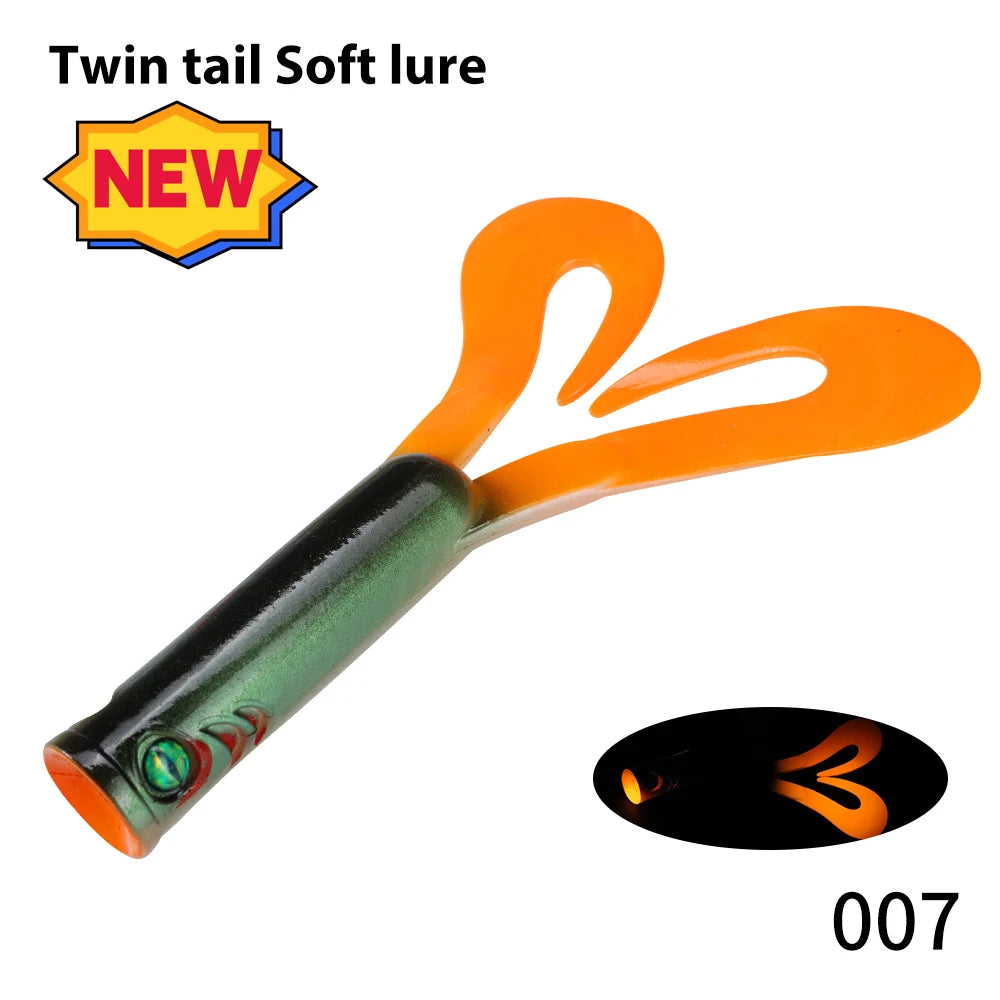 Hunthouse Twin Tail Trailer Soft Fishing Lure Silicone Spinning 145/175mm 21.7/36.7g PVC For Pike Barsch Zander Fish Accessories