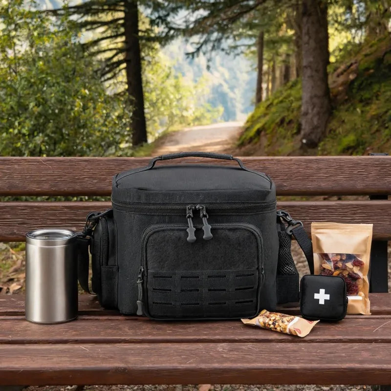 Insulated Picnic Cooler Tote Bag for Outdoor Camping, Hiking, Beach Adventures - Portable Handbag, Crossbody and Shoulder Strap Options for Men Women