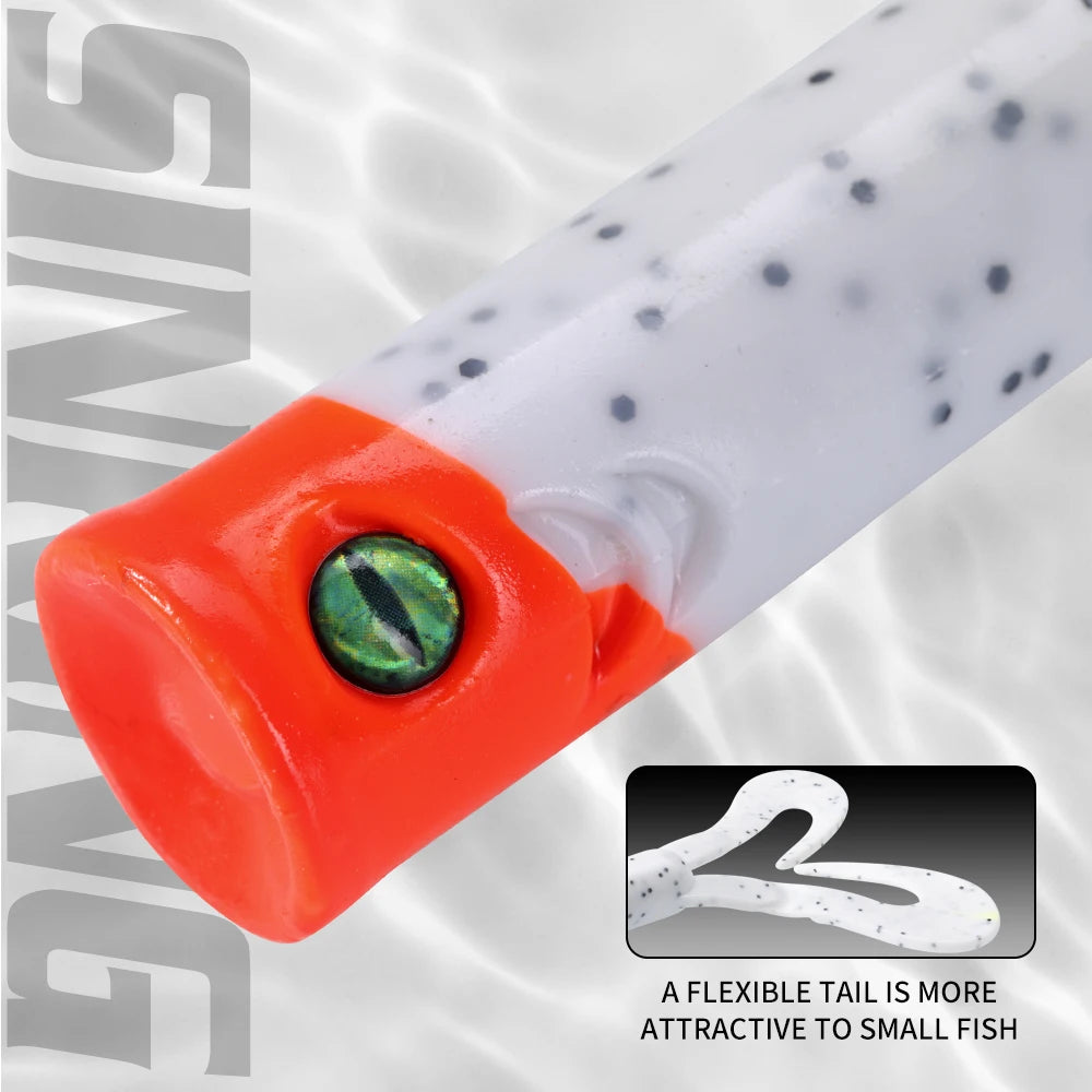 Hunthouse Twin Tail Trailer Soft Fishing Lure Silicone Spinning 145/175mm 21.7/36.7g PVC For Pike Barsch Zander Fish Accessories