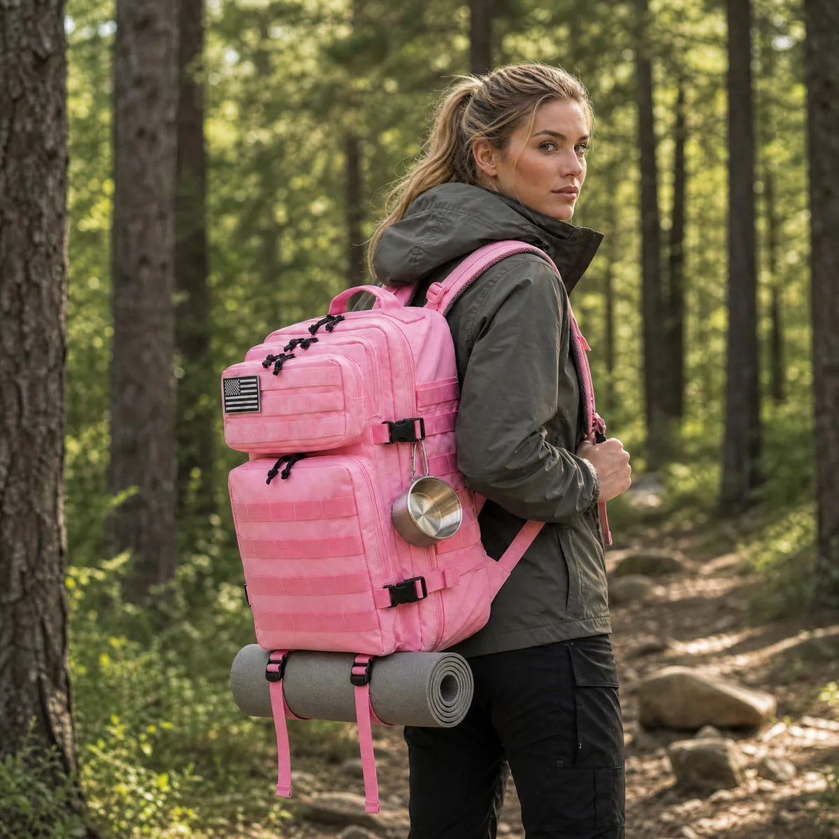 45L Tactical Hunting Backpack Molle Storage Bag Large Capacity Multi Pocket Wear Resistant Outdoor Hunting Gear Rucksack Durable Wild Shooting Daypack For Men Women Hunters Bushcraft Wilderness Trekking Camping Luggage Bag