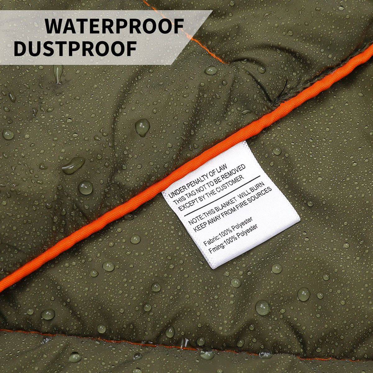 Puffer Camping Blanket, 79"×55" Waterproof Warm Outdoor Blanket, Compact Lightweight Quilted Throw for Cold Weather Traveling Hiking Camping
