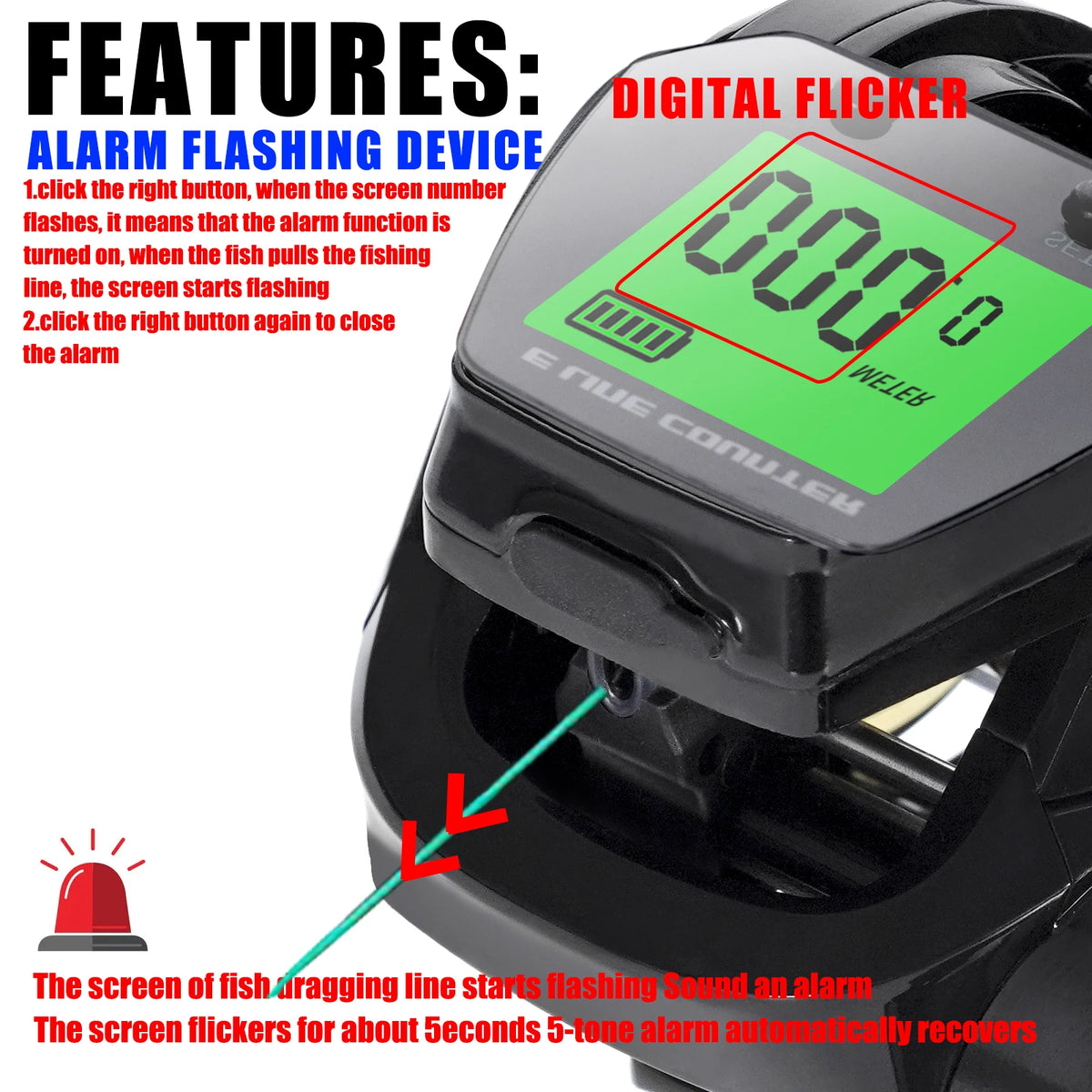 New Big Led Screen Electronic Baitcasting Fishing Reel High Speed 7.2:1 10kg Saltwater Waterproof Cast Drum Wheel Casting