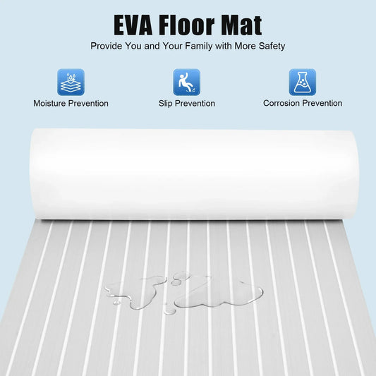 EVA Foam Teak Sheet Marine Flooring Yacht Synthetic Boat Decking Self-Adhesive Pad 35.4"X94.5"