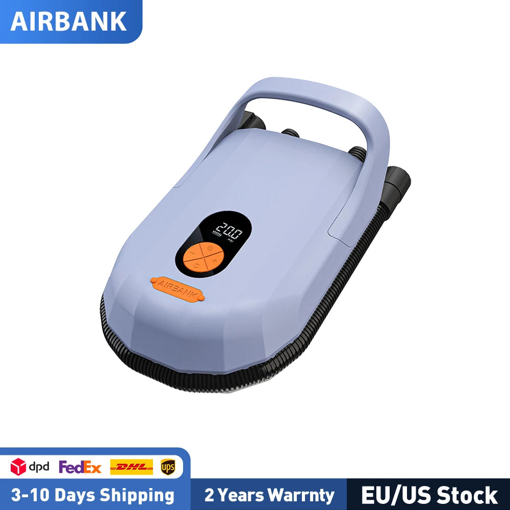 AIRBANK SUP Electric Air Pump with Battery 7800mAh 11.1V 20 PSI Max Rechargeable Battery Pump for Boards, Surf Kite