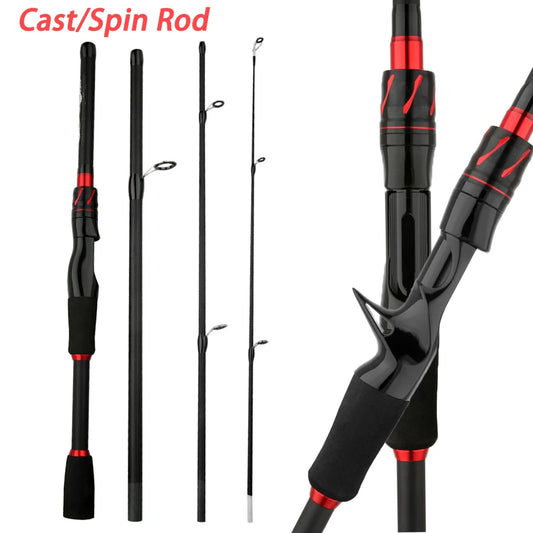 Casting Spinning Fishing Rod 2.1/1.8m UltraLight  Lure Rod  Carbon Fiber Rod Pole 4/5 Section with EVA Handle 3-15g Lure WT