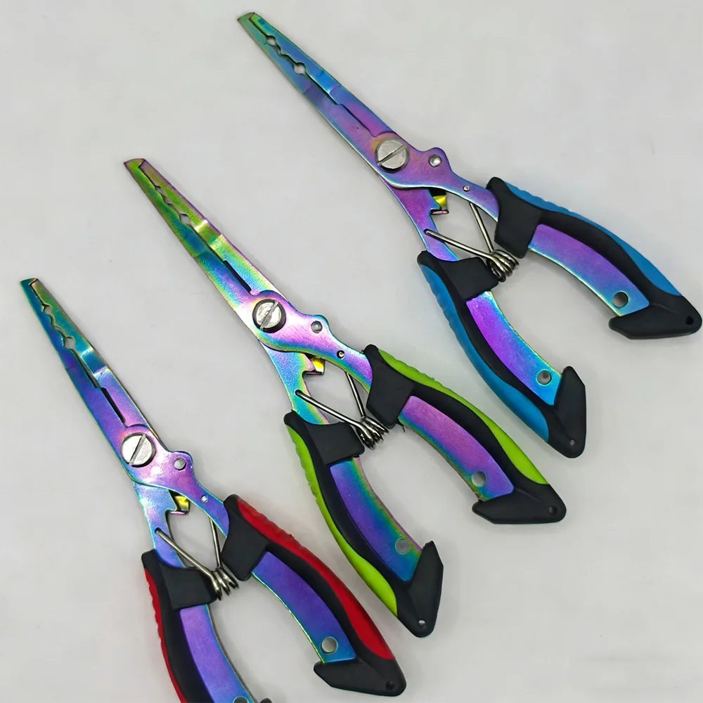 1pc Multifunctional Fishing Pliers Stainless Steel Wire Cutting Pliers Portable Open Ring Titanium Plated Fishing Tool