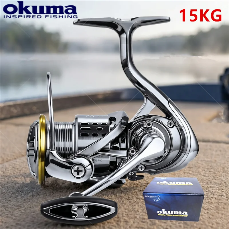 Okuma All Metal Rust Proof Smooth Bearing 5.5:1 Fishing Reel Drag System 15Kg Maximum Power Rotating Wheel Fishing Coil1000-5000