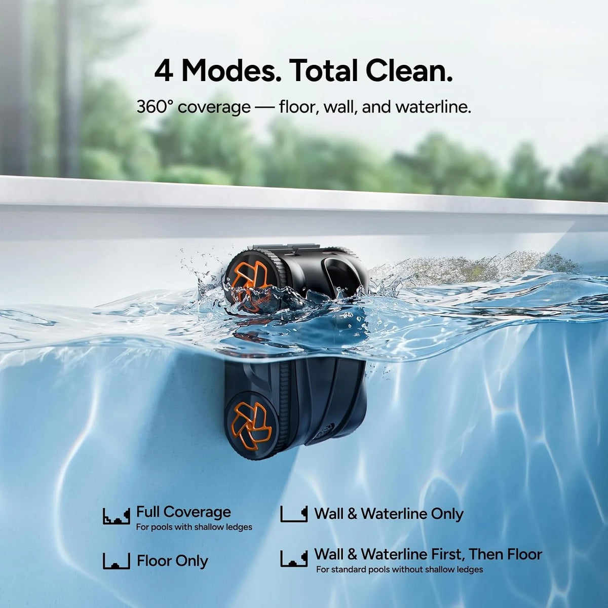 K Series Robotic Pool Cleaner, 7H Runtime Cordless Pool Vacuum, 22,000 LPH Suction Power, Smart Navigation,, Customized