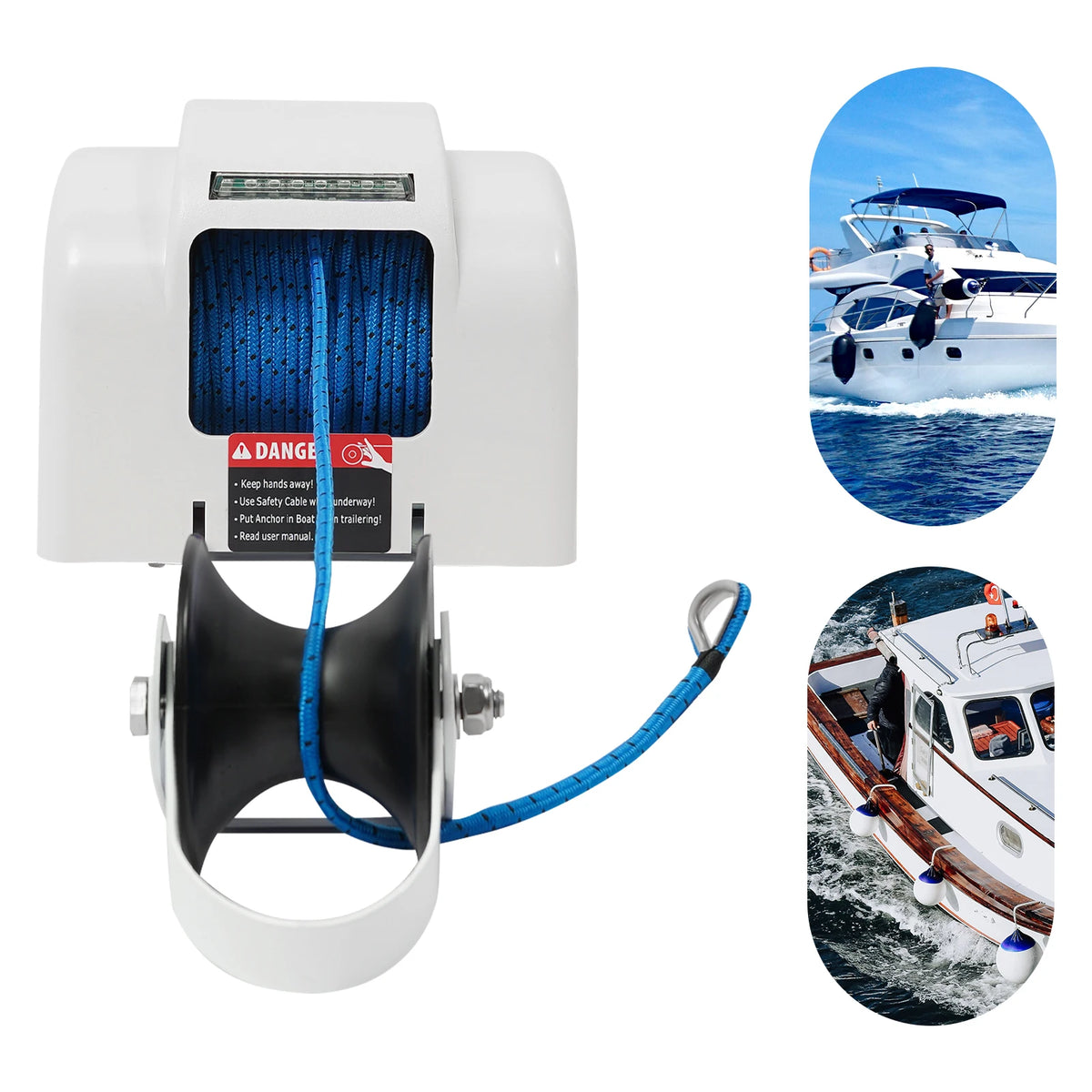 45LBS/25LBS Boat Electric Anchor Winch 12V Marine Saltwater Boat Windlass Kit w/ Remote Control & Bracket for Anchoring Dropping