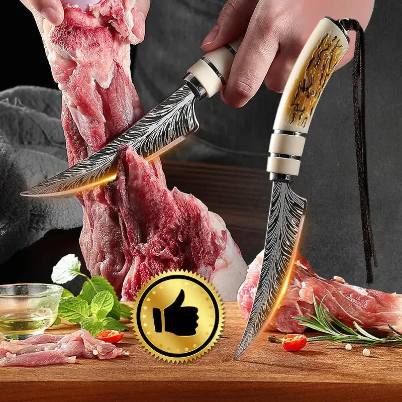 Sharp curved blade, sharp satin finish fruit knife, portable plastic handle boning knife
