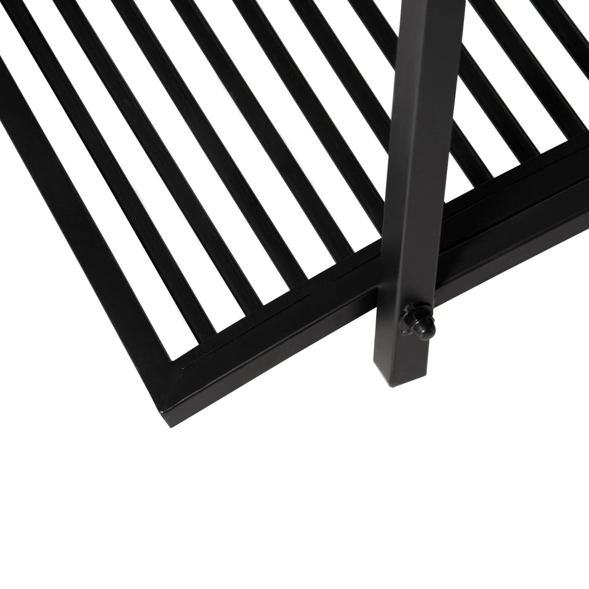 3.3FT Metal Arch Zen Garden Bridge with Safety Siderails Black
