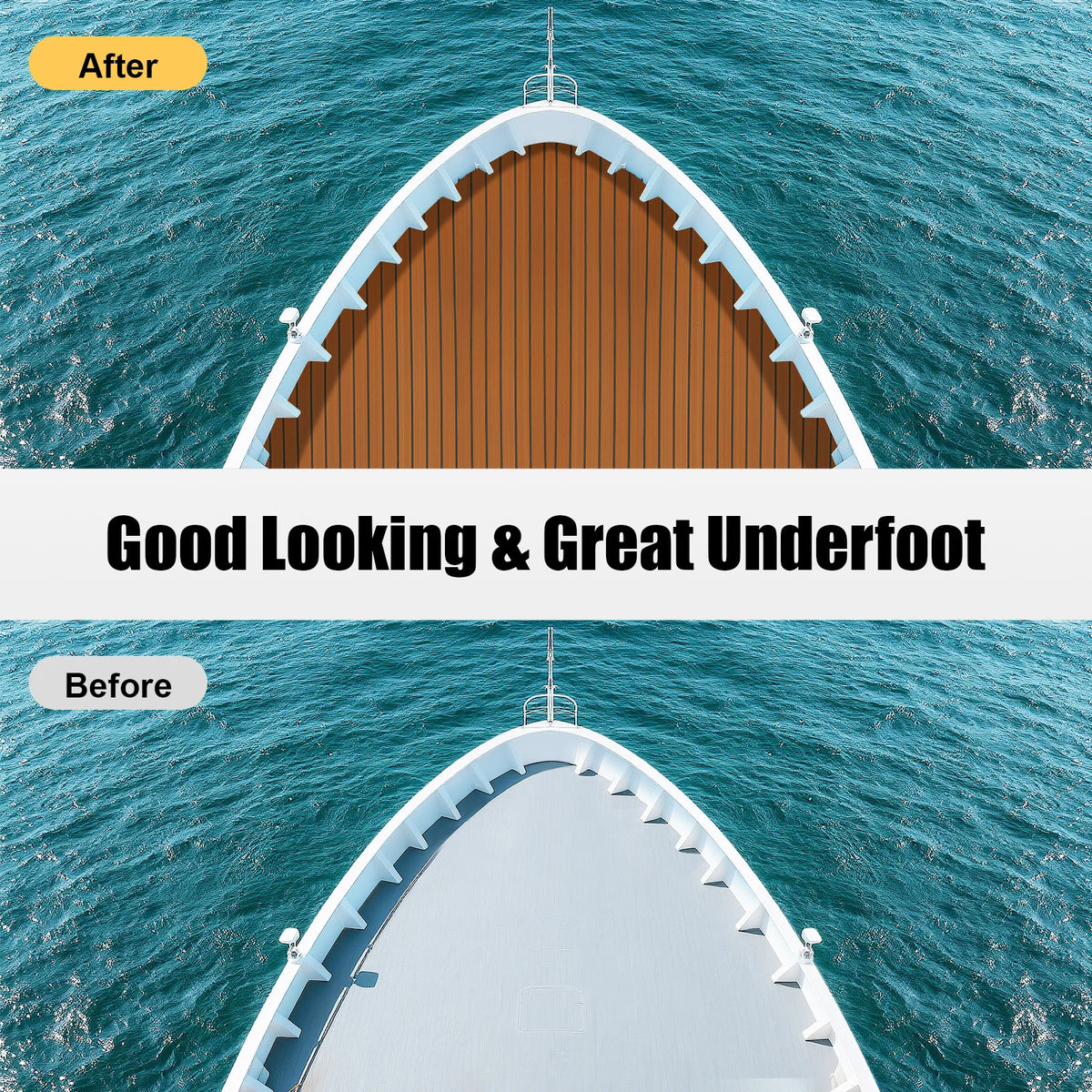 240x90cm EVA Foam Teak Floor Mat 6mm Thick Anti-Slip Self-Adhesive Pad Cuttable Waterproof Marine Carpet for Boat Deck RV Yacht