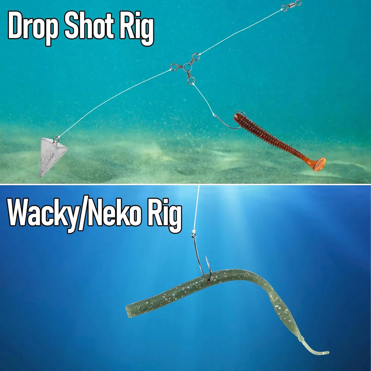 FishTrip 50-200pcs Drop Shot Hooks for Bass Fishing High Carbon Steel Wacky Hook Crank Worm Barbed Hook Fishing Accessories