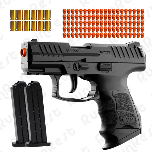 100 rounds of bullets, 12 shells, and 2 shells soft bullet gun black toy handgun new toy shooting gun