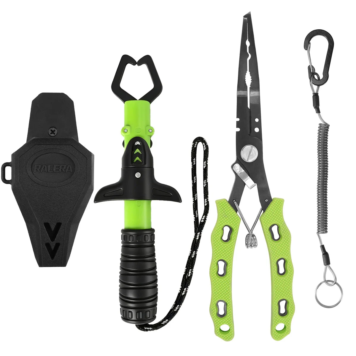 RALERA Saltwater Resistant Fishing Gear Tackle Kit: Fillet Knife, Fish Lip Gripper, Split Ring Fishing Pliers, Fishing Gifts for