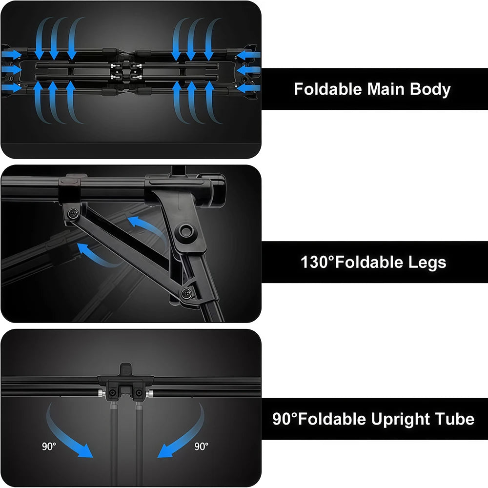 JSFUN  Adjustable 5-Rod Fishing Rod Stand – 90-140cm Extendable Tripod Foldable with 70cm Rod Holders for Shore Fishing