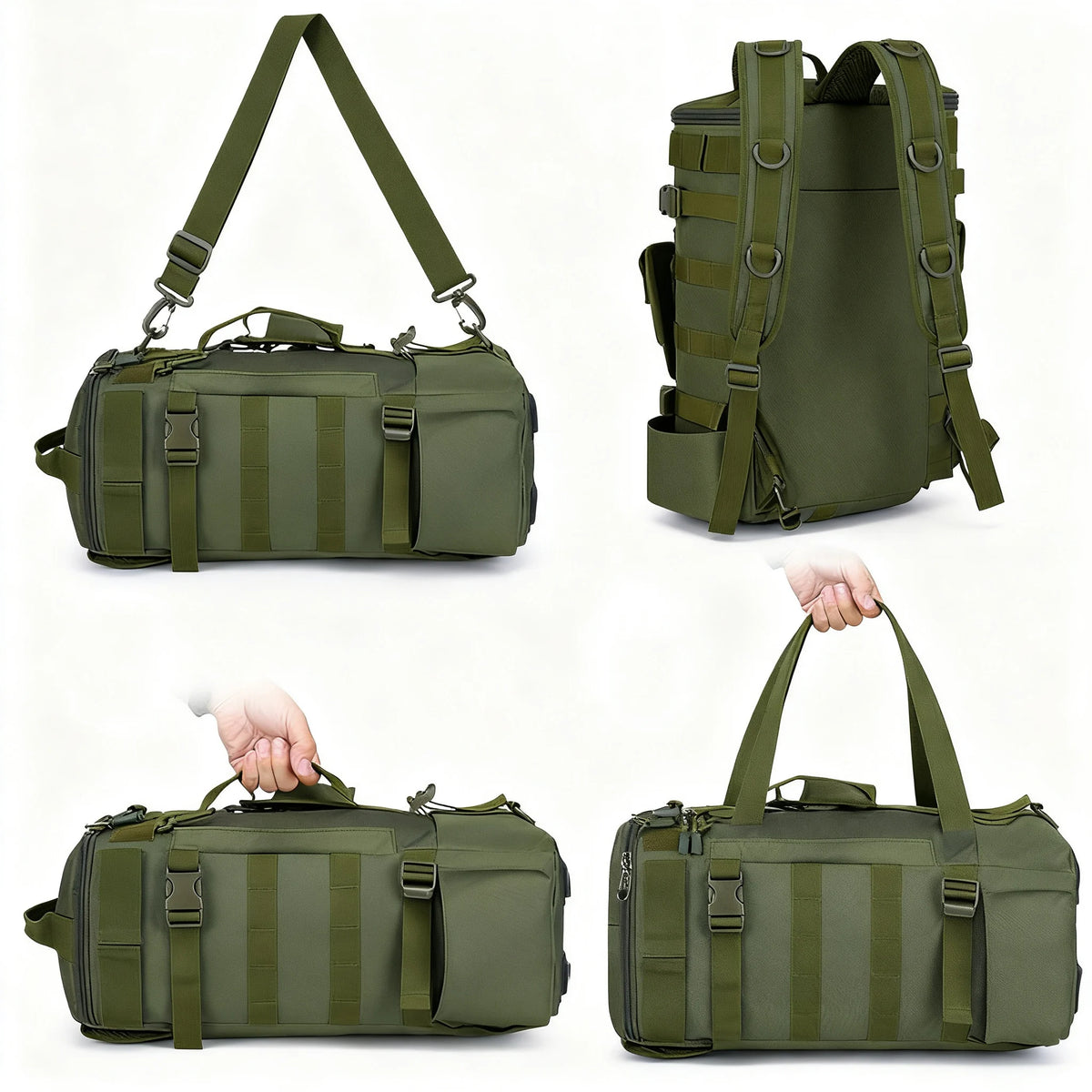 Multifunctional Fishing Backpack Tackle Bag with Rod Holders Fish Equipment Storage Waterproof Wear-resistant Outdoor Sports Bag