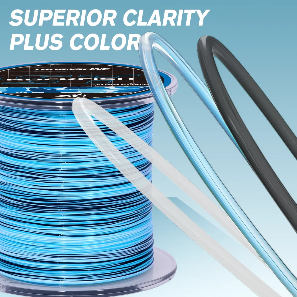 Thornsline Camo Blue Rock Fishing Line 1000m Nylon Monofilament Abrasion Resistant High Strength for Sea Fishing Shore Jigging