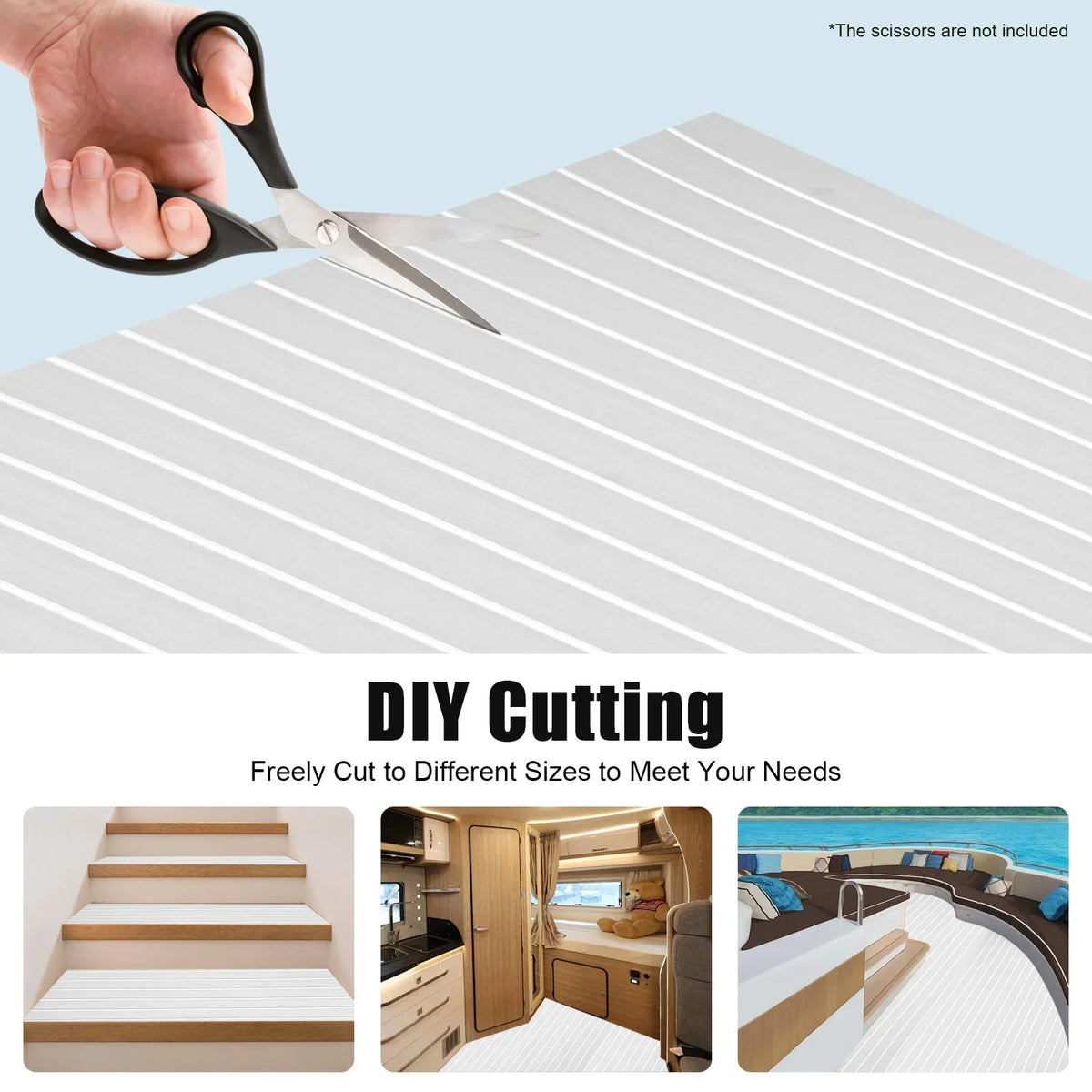 EVA Foam Teak Sheet Marine Flooring Yacht Synthetic Boat Decking Self-Adhesive Pad 35.4"X94.5"