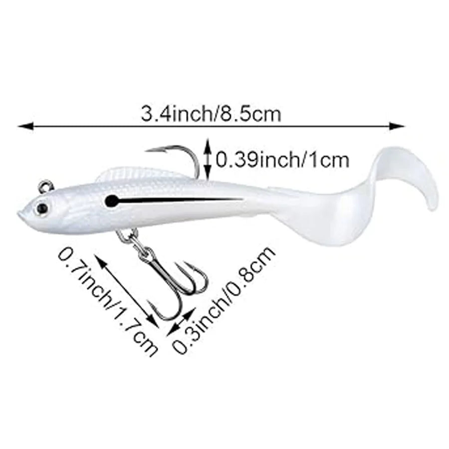6PCS/BAG Artificial Baits Kit Fishing Tackle Soft Bait Jig Head Wobblers For Sea Bass Spoon Pike Carp Fishing Lures Set Swimbait