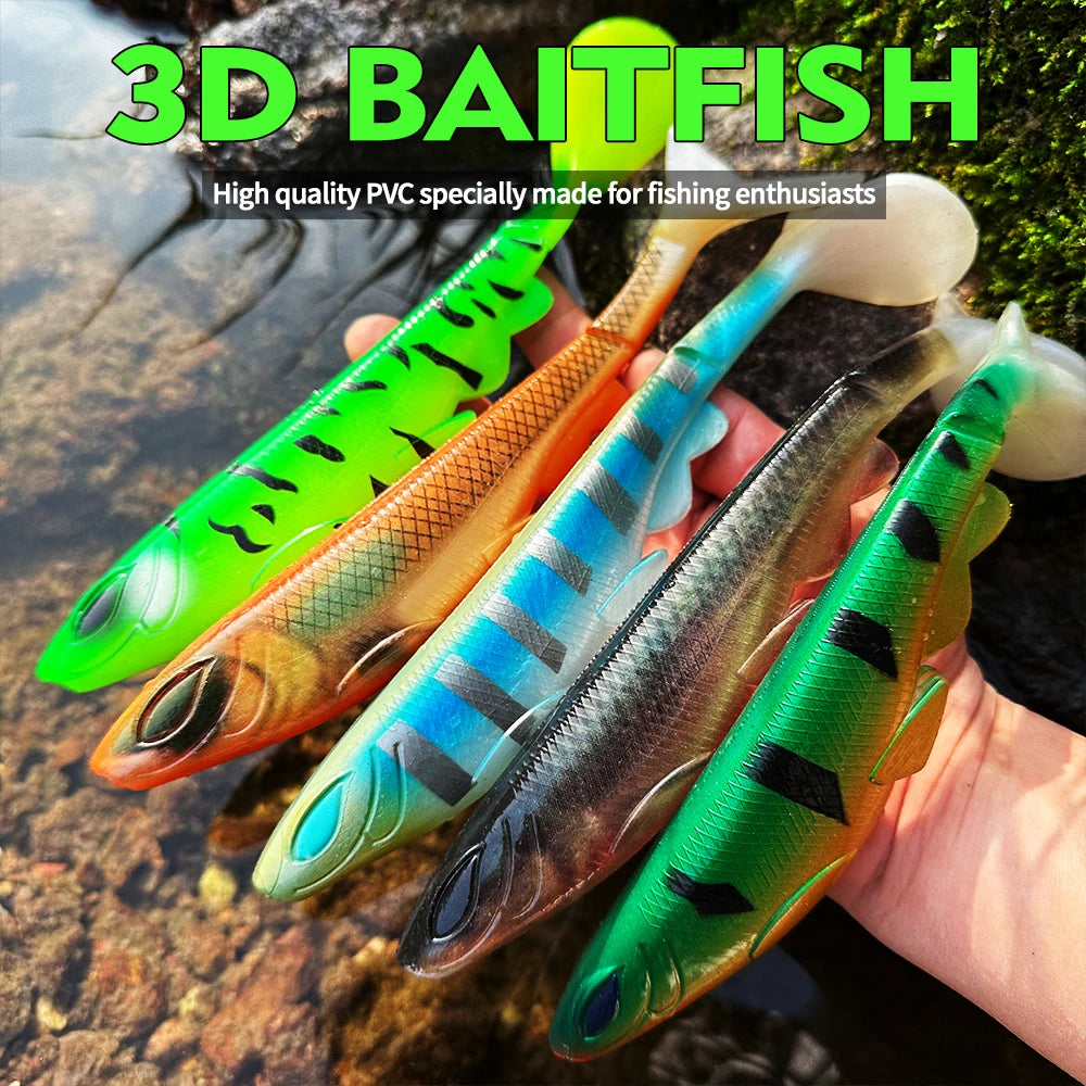 Sunlure 2PCS Fishing Lure Big Size Soft Bait Lures 20.3cm&15.2cm 70g&26.5g Wobbler Swimbait Artificial Silicone Fishing Gear