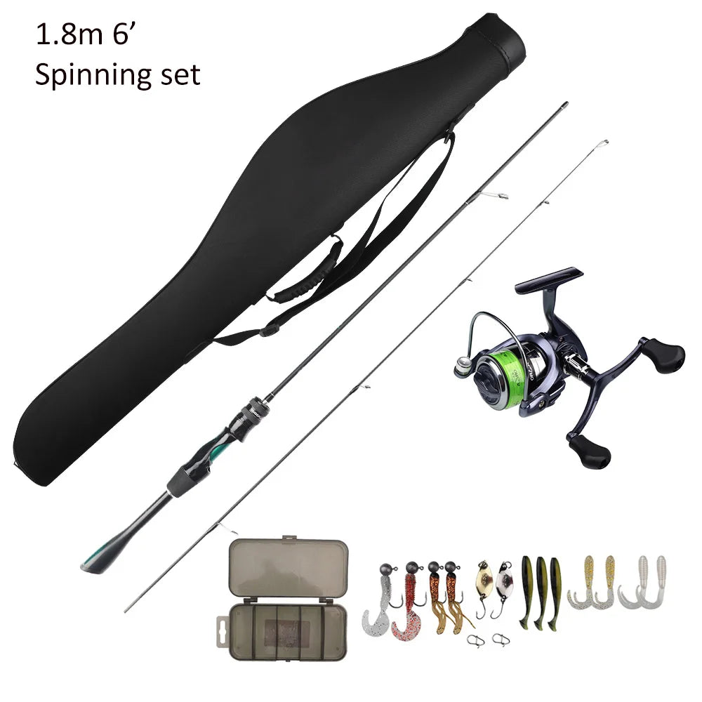FISHINGFANS ORCA ULTRALIGHT UL SOLID TIP TAPERED HANDLE TROUT LAKE RIVER SPINNING CASTING FISHING ROD