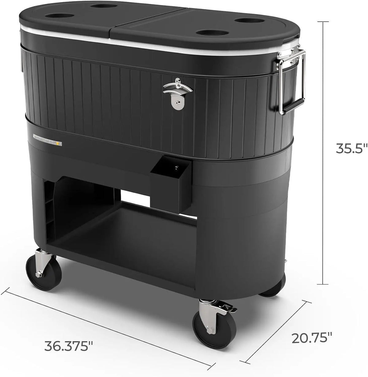 Large Rustic Farmhouse Rolling Cooler – Outdoor Ice Chest on Wheels, Perfect Beverage Cooler for Backyard Parties, BBQ, Tailgate and Beach