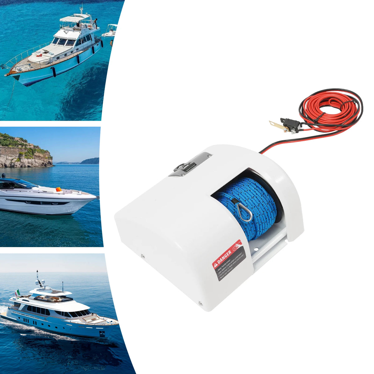 45LBS/25LBS Boat Electric Anchor Winch 12V Marine Saltwater Boat Windlass Kit w/ Remote Control & Bracket for Anchoring Dropping