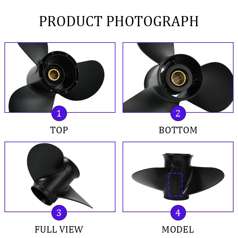11 3/8X14 Outboard Propeller For Suzuki 35hp 40hp 50hp 55hp 60hp 65hp Motor Aluminum Screw 3 Blade 13 Spline Marine Engine Part