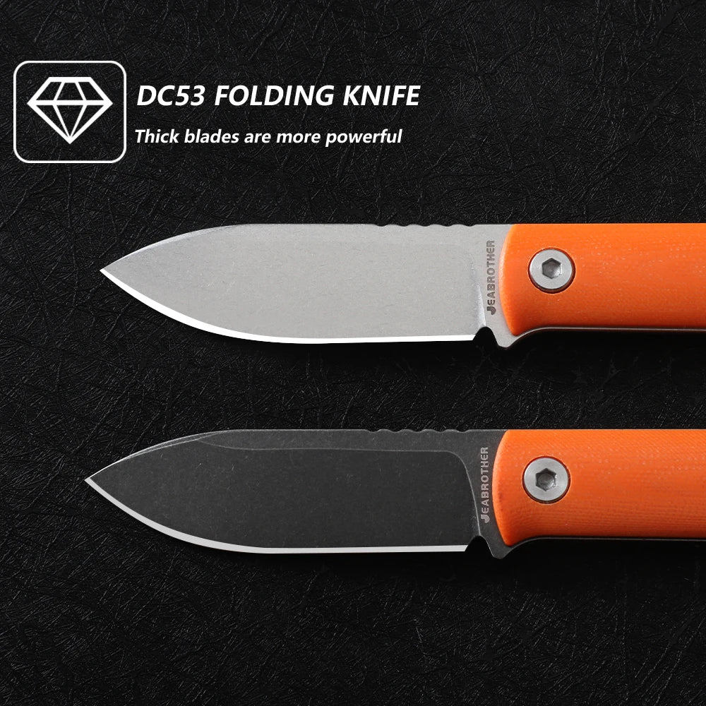 Portable DC53 Steel Fixed Knife - G10 Handle, with Sheath, Survival Knife, Unboxing Knife, Daily Tools.