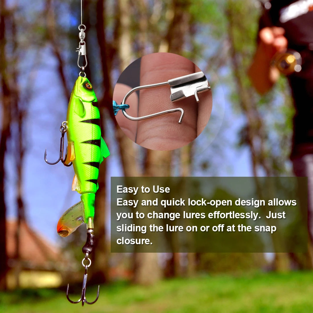 FishTrip Fishing Snap Swivel Interlock Snap Ball Bearing Swivels Stainless Steel Cross Lock Clip Squid Fishing Connector
