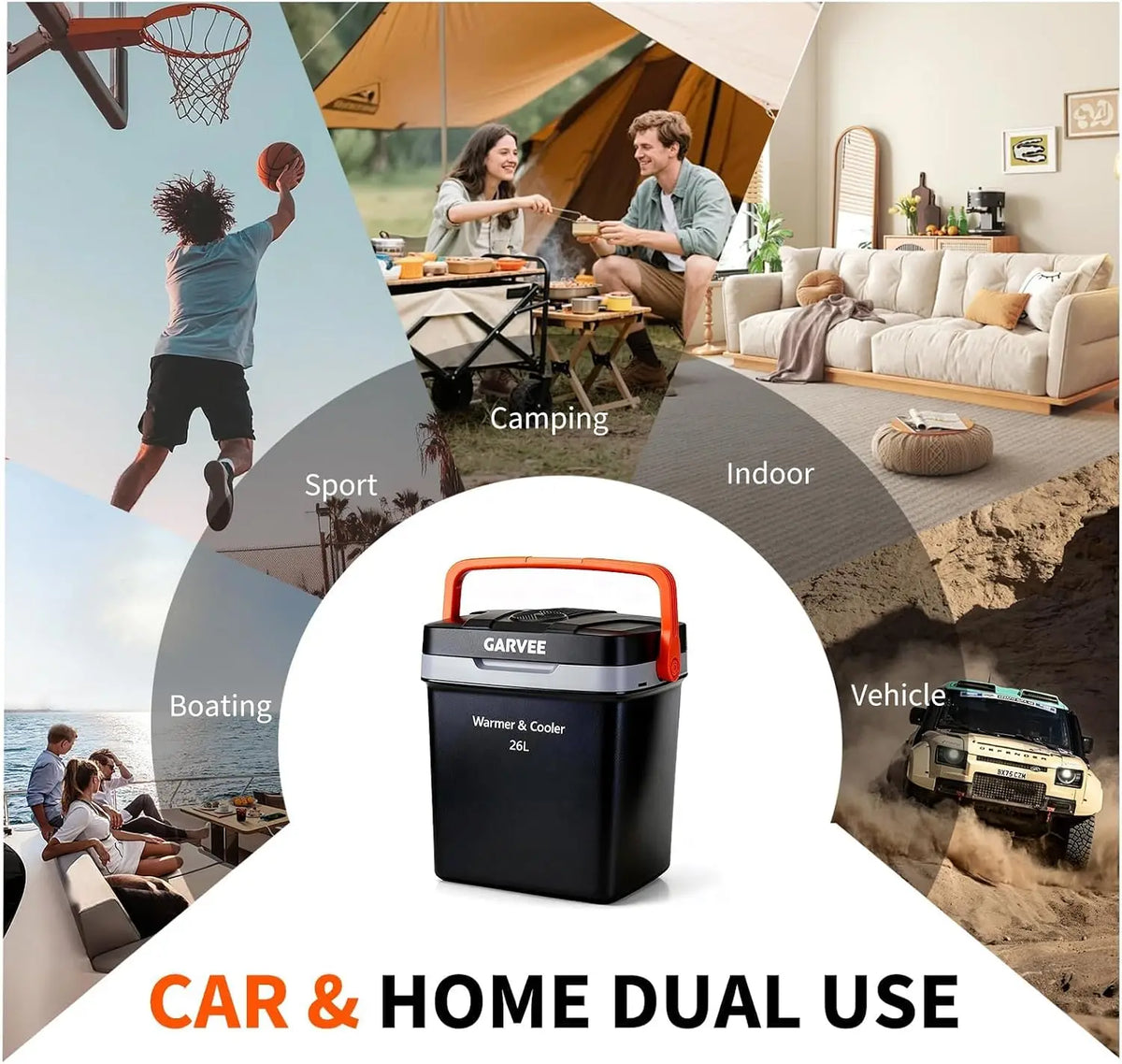 Tacleekii 26L Portable Car Refrigerator Mini Freezer  with Auto-Lock Handle Electric Cooler & Warmer Mini Fridge for RVs, Boats, Camping, Fishing